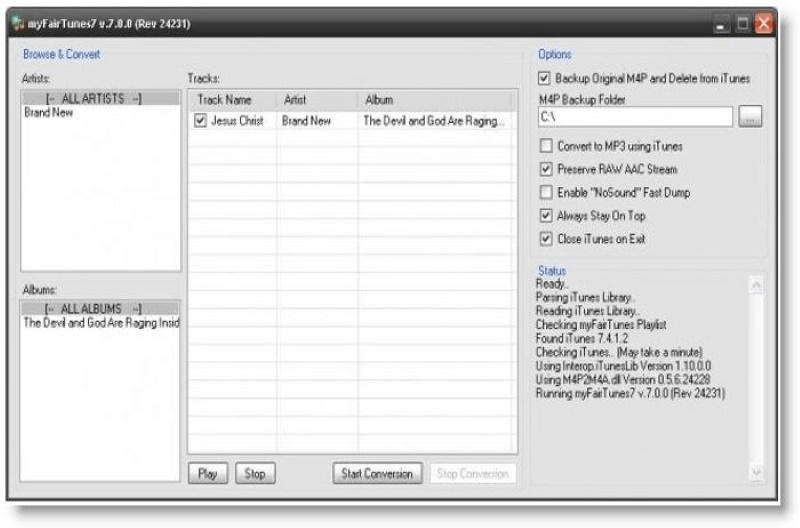 DRM解除ソフトmyFairTunes