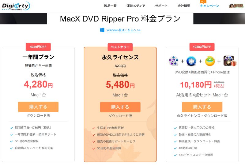 MacX DVD Ripper Pro価格