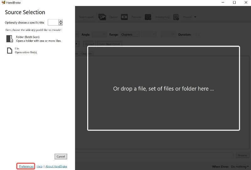 Preferences設定をクリック