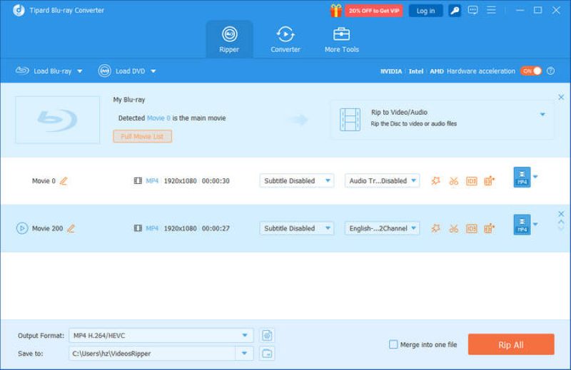 Handbrakeインタフェース