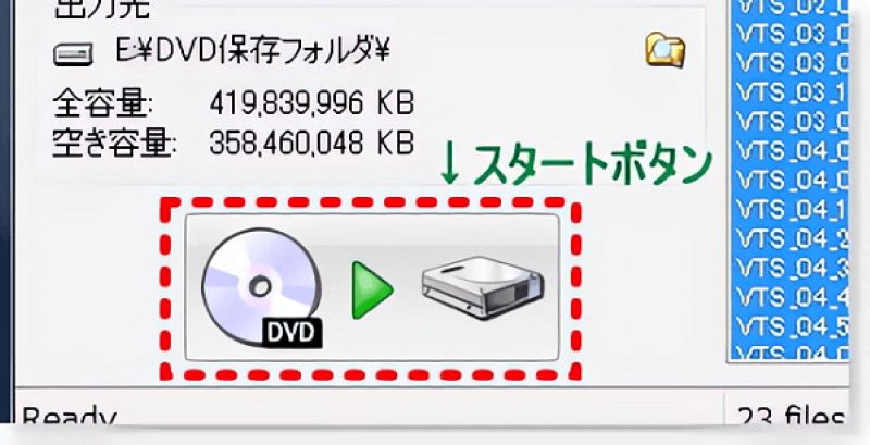 DVD Decrypterスタートボタンをクリック