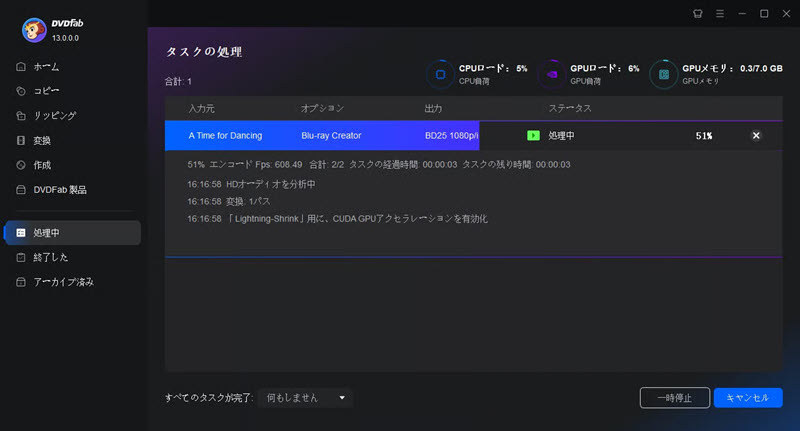 DVDFab DVD 作成インターフェース