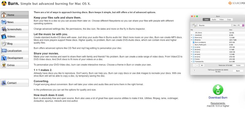 Burnの公式ダウンロード